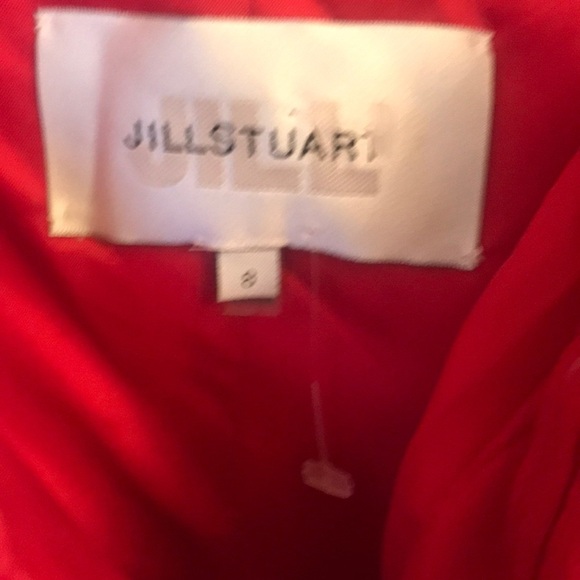 New Jill Stuart red silk chiffon asymmetrical dress 8 - Picture 4 of 8
